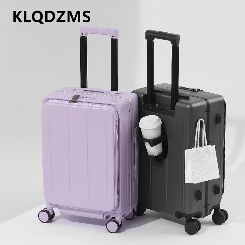 KLQDZMS Rolling Suitcase Multifunctional Boarding Box PC Aluminum Frame Trolley Case 20
