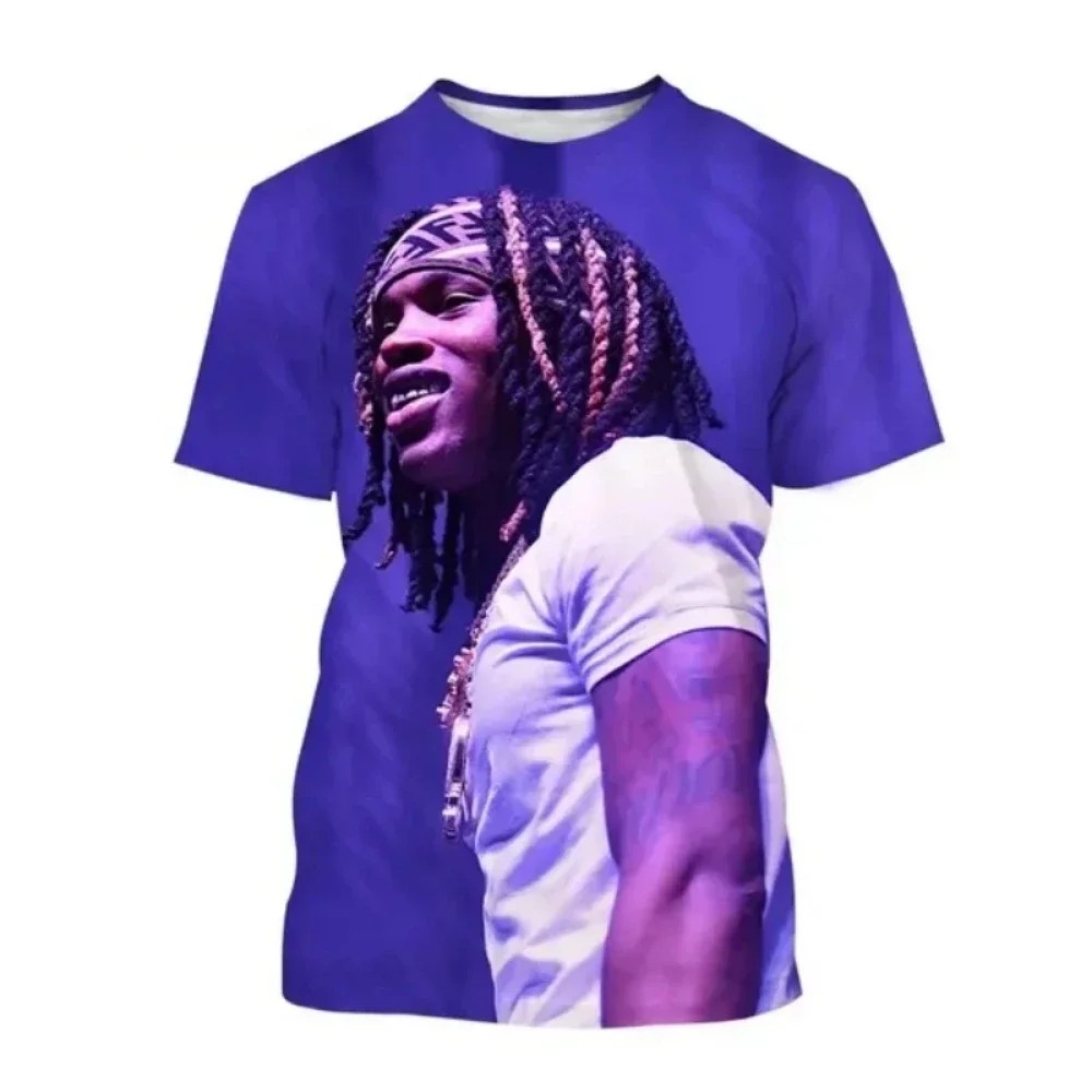 King Von 3D Printed Men's T-shirt Hip-hop Rapper Casual Short-sleeved Round Neck Unisex T-shirt Harajuku Style Streetwear Top