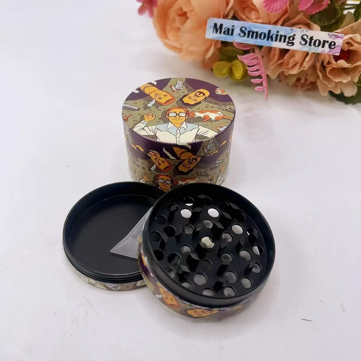 Moedor de Ervas Manual de Metal de 2 Polegadas, Moedor de Pimenta e Sal, Ferramenta para Fumar Cigarros