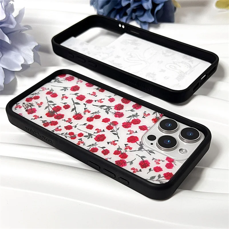 Wildflower Flowers Plants Bear Phone Case for iPhone 17 16 15 14 13 12 Pro Max 16Plus WF Fashion Animal Swan Rabbit Cover Funda