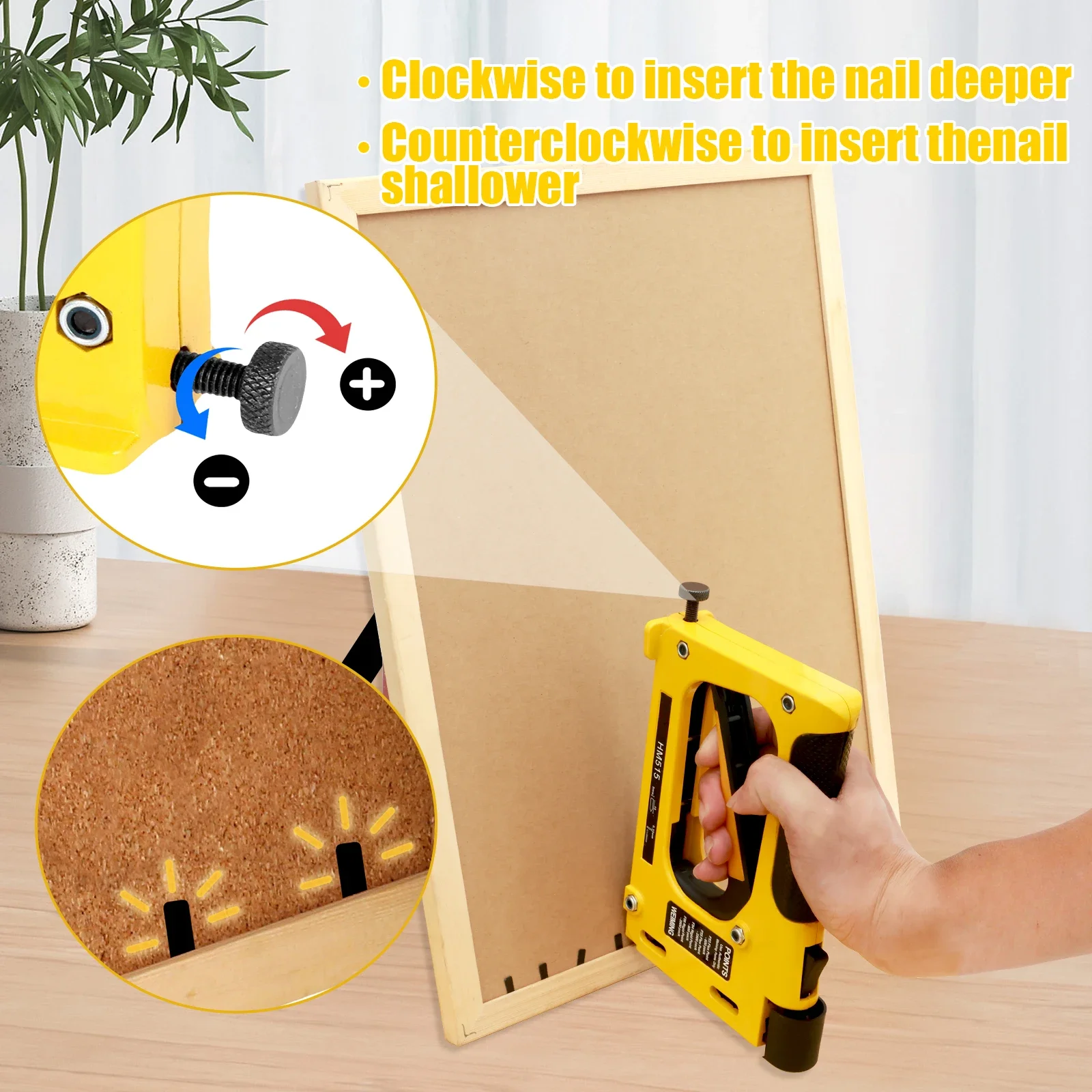 Nail Gun for Woodworking Furniture Heavy Duty Construction Stapler Picture Frame Staple Gun With Staples Metal Hand Tool