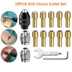 Drill Chuck Collet Set for DREMEL Drill Bit Chuck Shank Rotary Tool Quick Change Quick with Replacement Rotary Drill Nut Set