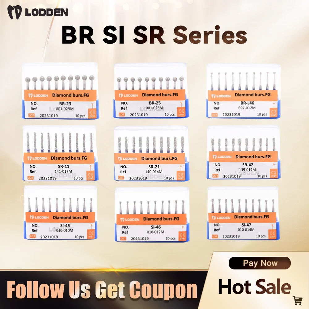 

Dental Diamond Burs FG RA Drill 10Pcs High Speed Stomatology Department Dentistry Dental Lab Polishing Grinding Tools BR SI SR