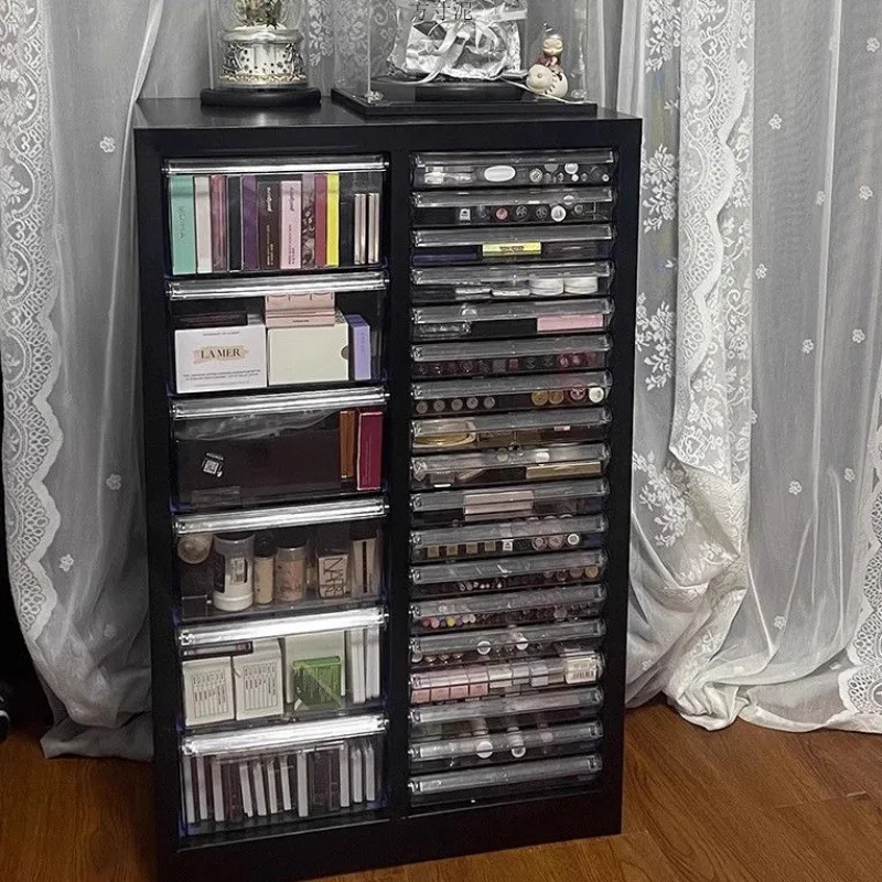 Multi-layer thickened A4 file cabinet, drawer type nail salon, transparent storage cabinet