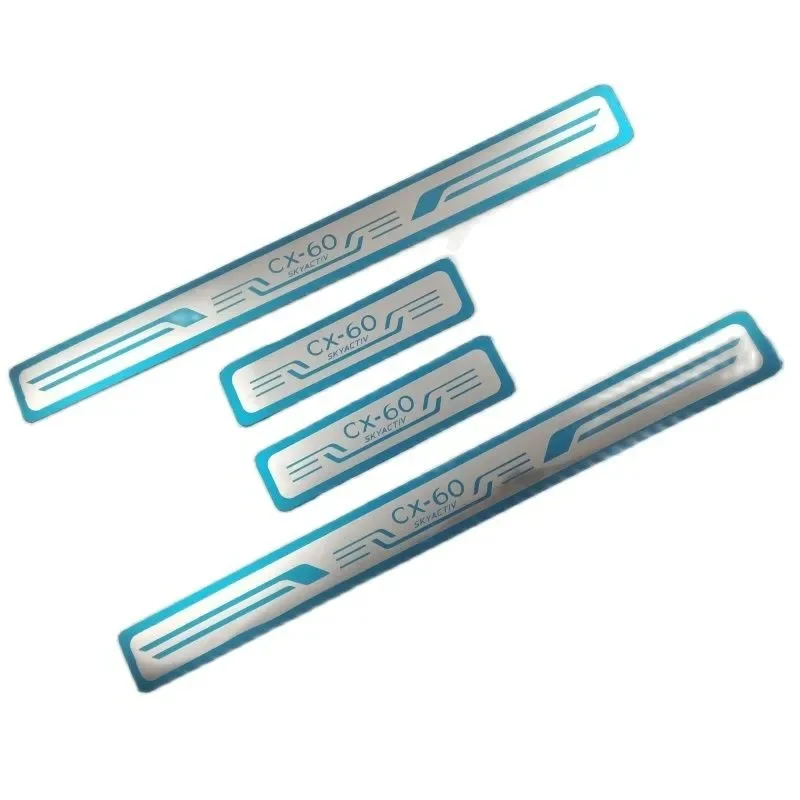 2022-2024 For Mazda CX-60 cx60 stainless steel Stickers protector Door Sill Scuff Plate Threshold Welcome Pedal Car Accessories