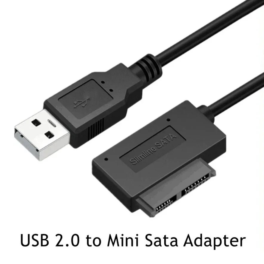 USB 2.0 to Mini Sata II 7+6 13Pin Adapter Converter Cable For Laptop CD/DVD ROM Slimline Drive Converter HDD Caddy