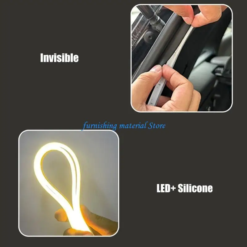 Y5GD Car Trunk Light Strips LED Decorative Light Strips Silicone Texture Factory Lighting Signals for Various Occasion