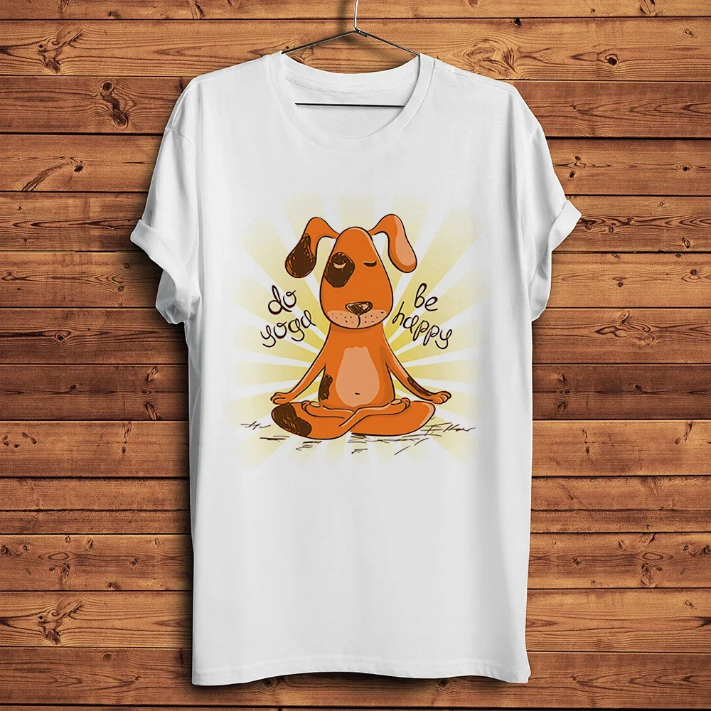 Cute Puppy,Sun Salutation Yoga Asana Dog,Funny T Shirt Men,Short Sleeve Casual Tee,Unisex TShirt Breathable Print