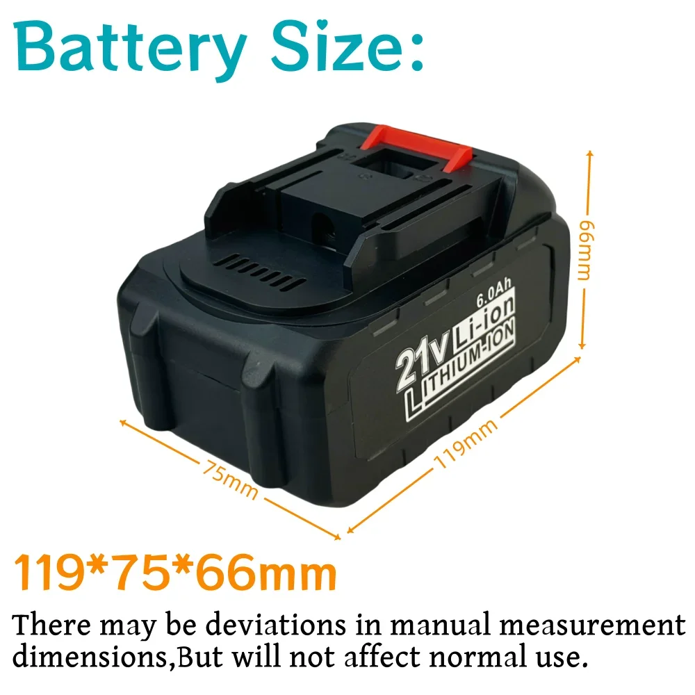 21V 6000mAh Rechargeable Battery Suitable for Makita Lithium-ion Power Tool Cordless Drills Battery Replace