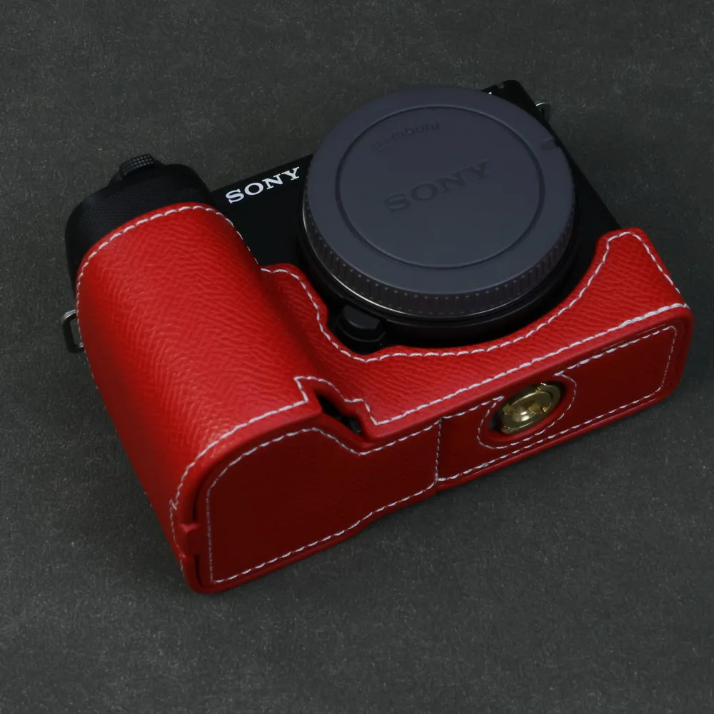 Leather Protective Case For Sony ZV-E10 ii VLOG Camera Anti-fall Dustproof Base Mount ZVE10L Anti-slip Hand Grip Cover PU Shell