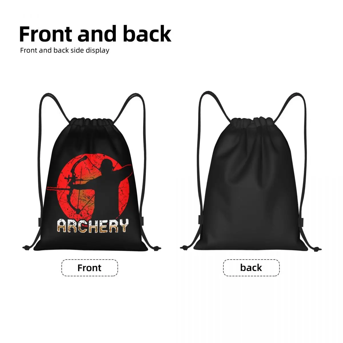 Custom Archery Archer Drawstring Bag for Shopping Yoga Backpacks Men Women Hunting Sport Sports Gym Sackpack