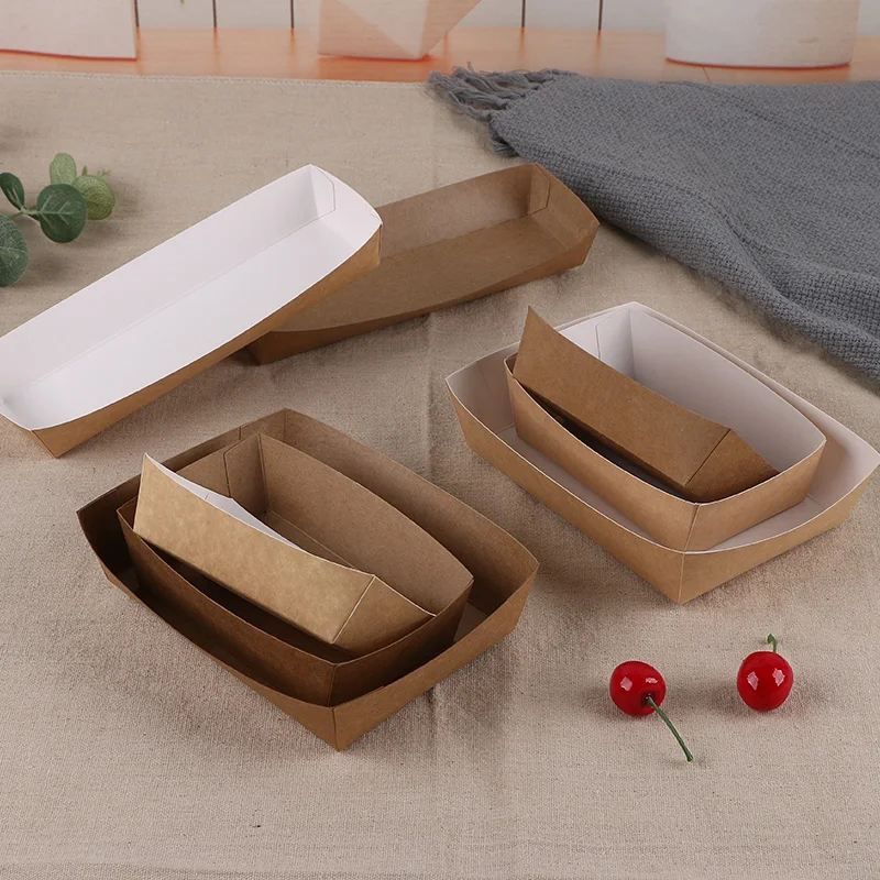 Disposable Type Exposure Film Oil Box Free French Fries Hot Dog Food Paper Tray Barbecue Snack Box