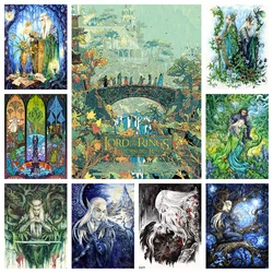 Fantasy Lord Elf Prince 5D Diamond Art Painting Ring Power Forest Landscape With Tree And Flower Cross Stitch Mosaic Home Decor