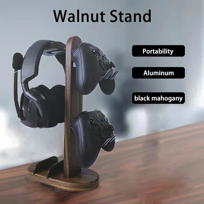Support de contrôleur de jeu en bois pour Xbox PS5, support de contrôleur de jeu, bureau, brochure, sauna, support de téléphone, support pour écouteurs, cintre pour casque