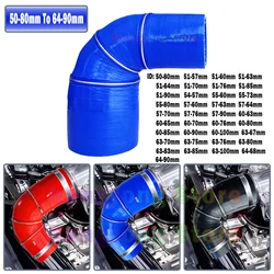 90 degrees Reducer Silicone Elbow Hose Rubber Joiner Bend Tube Car Intercooler Turbo Intake Pipe Coolant Tube Black Blue Red ID