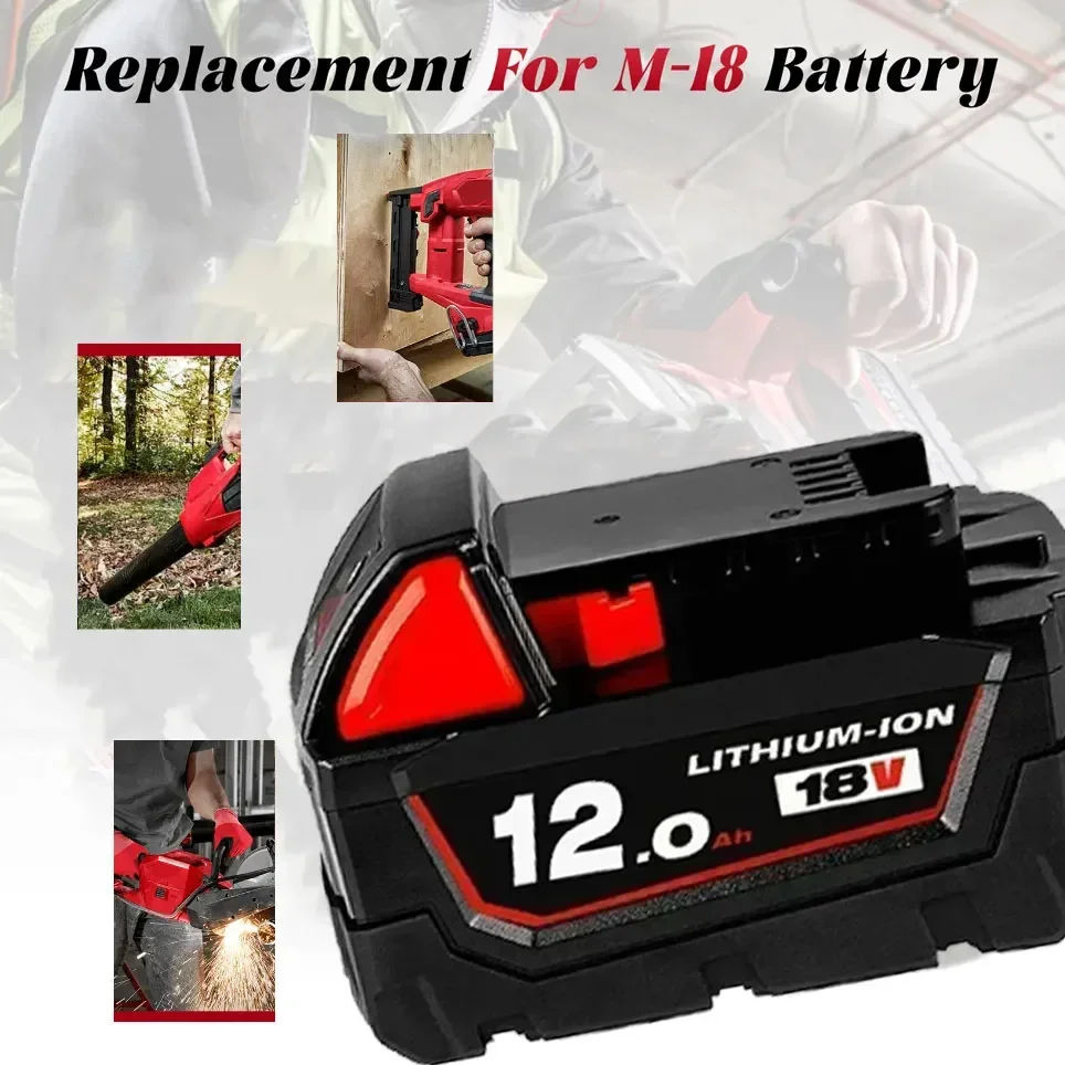 6000mAH/12000mAH para Milwaukee M18 18V reemplazo para batería de iones de litio Milwaukee M18B5 XC 48-11-1815 2604-20 48-11-1850