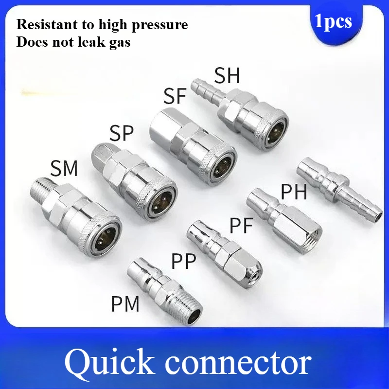 

1PC EU Air Compressor Pneumatic Fitting Hose Quick Connector Pneumatic Valve High Pressure Coupler Quick Coupling Air Tank Parts