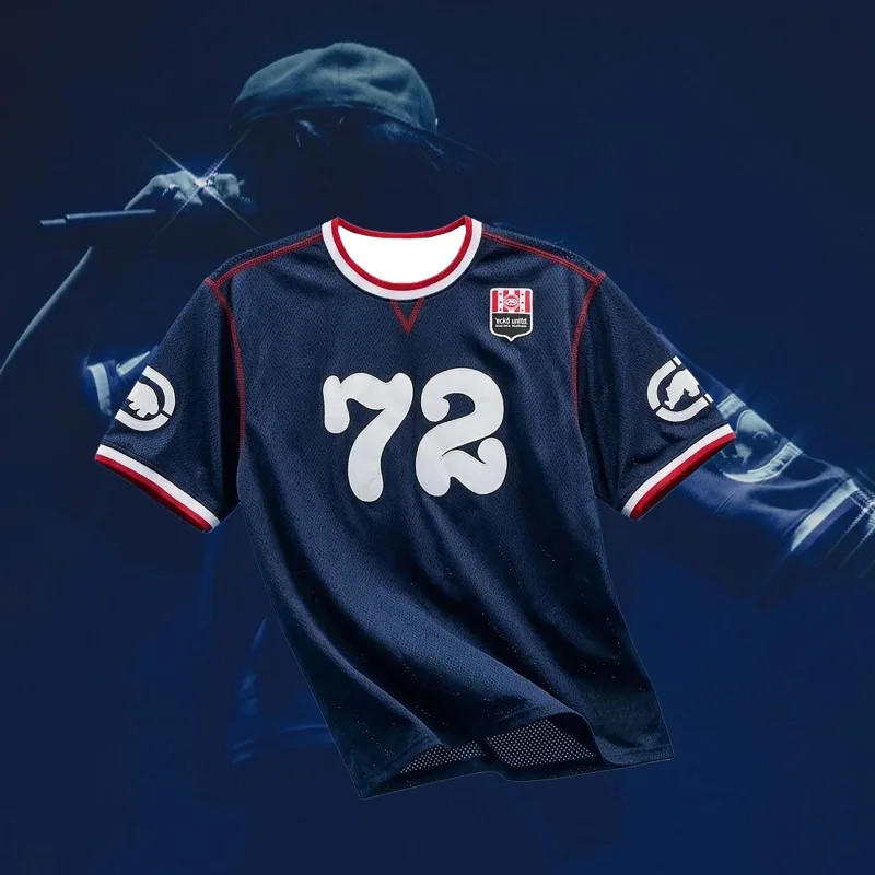 2026 New Summer Billie Eilish Trendy Streetwear Retro Sports Jersey, Unisex, Loose Casual Breathable Short-Sleeve T-Shirt