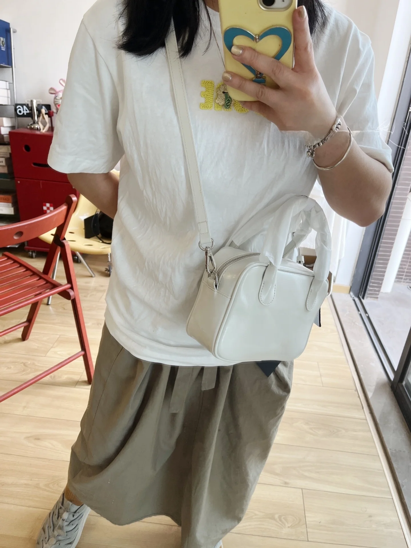 College Style Genuine Cowhide Leather Small Square Bag Single Shoulder Bag Slant Crossbody Bag Trendy Youth Casual Handbag