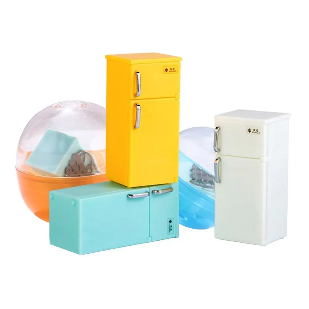 Plastic Fridge Model Lifelike Kitchen Appliances 1/12 Mini Fridge Multicolor Blyth Doll Fridge Decoration