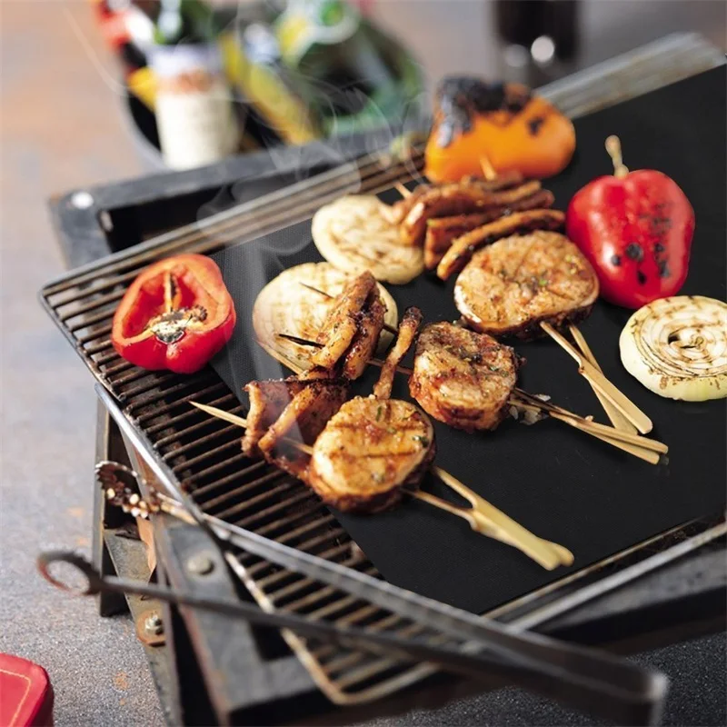 Non-stick BBQ Grill Mat 40*33cm Baking Mat Barbecue Tools Cooking Grilling Sheet Heat Resistance Easily Cleaned Kitchen Tools