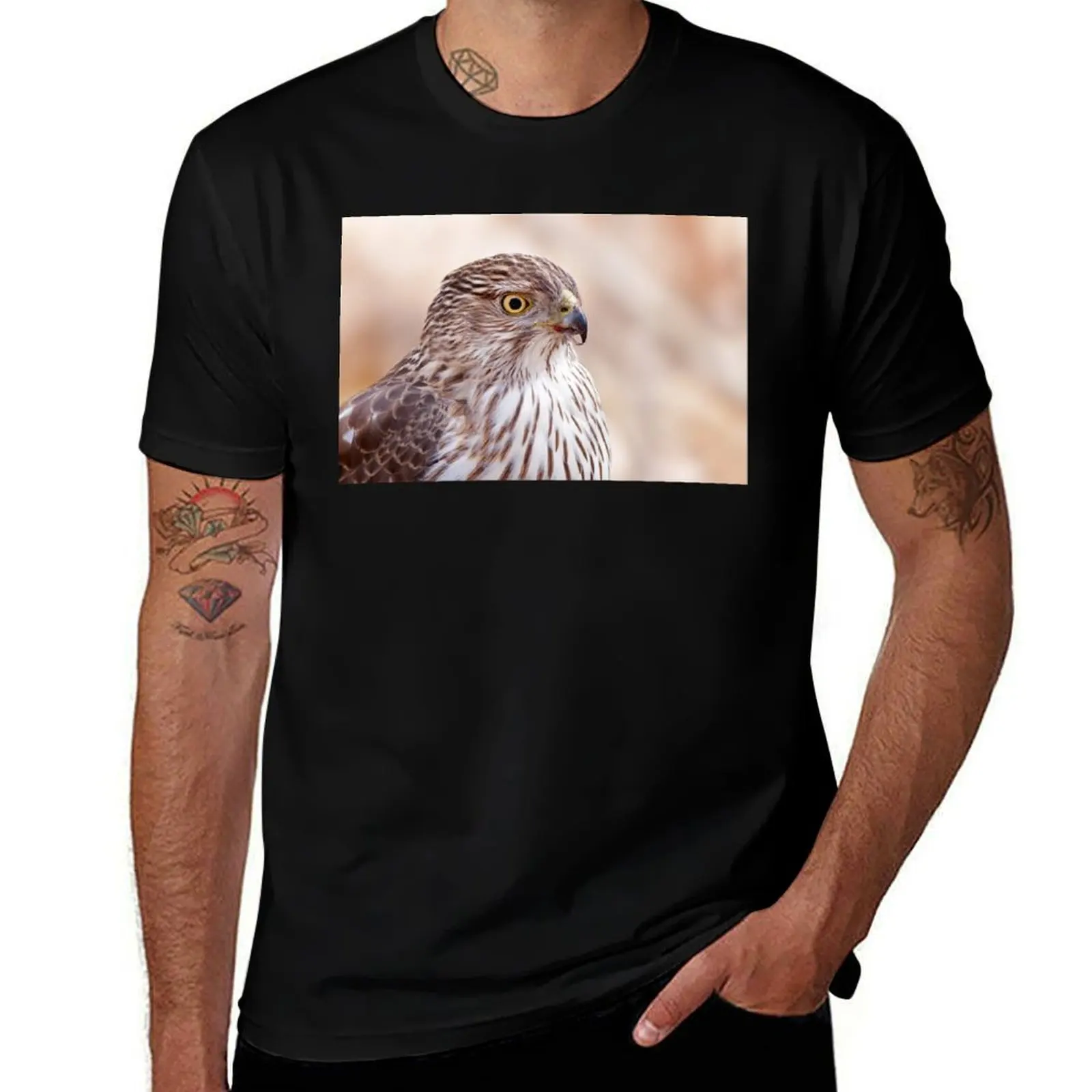 Cooper's hawk profile T-Shirt Comfortable Workout Short Sleeve Shirt T-Shirt