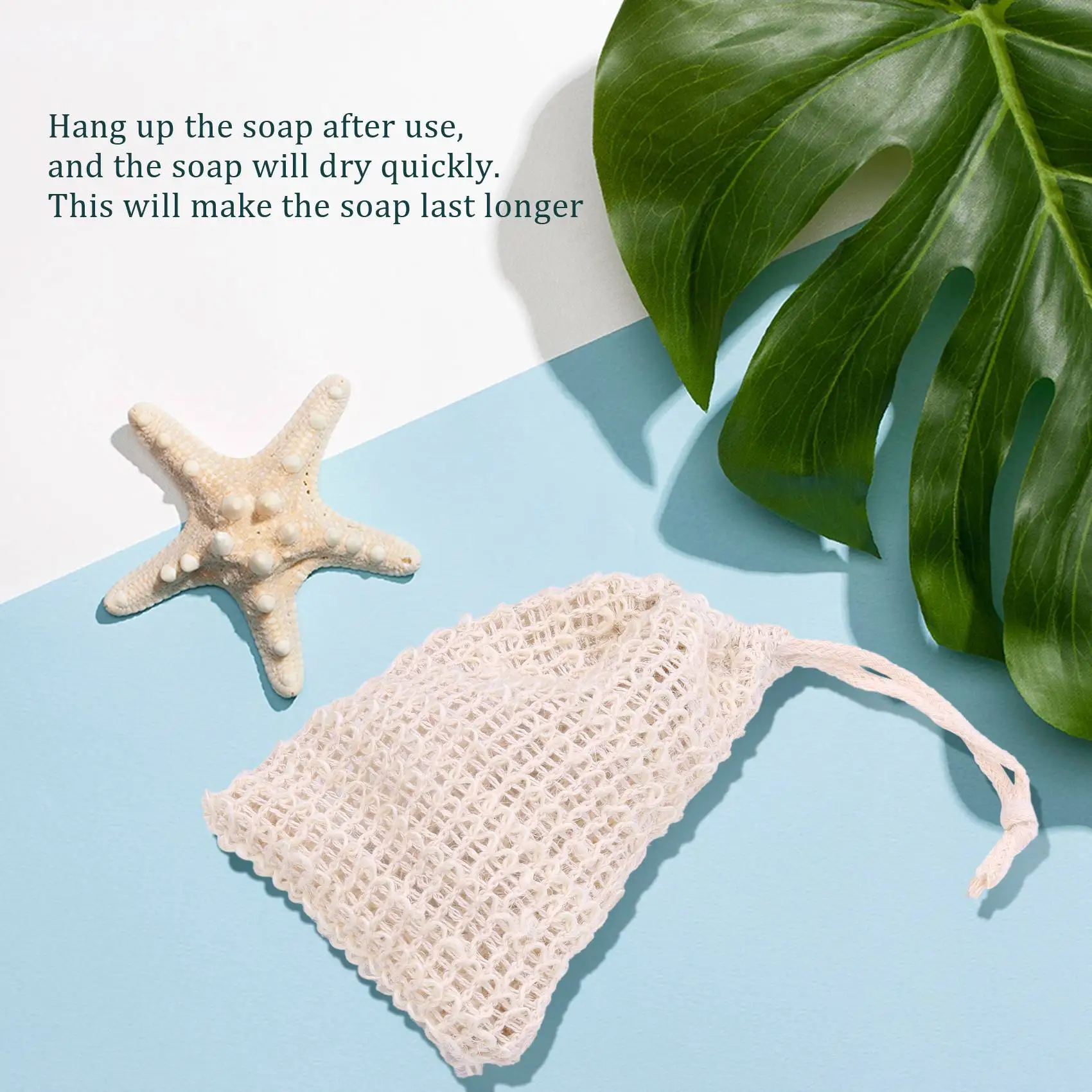 Heißer Verkauf 10er-Pack natürlicher Sisal-Seifenbeutel, Peeling-Seifenschoner, Beutelhalter