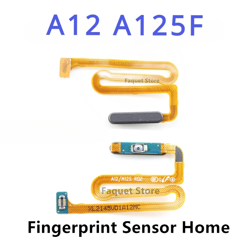 

For Samsung A12 A125 A125F Fingerprint Sensor Home Return Key Menu Button With Side Power On Off Side Key Button Flex A125