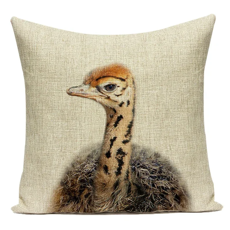 Cute Cartoon Giraffe Deer Lion Pillow Case Nordic Kids Room Decor Animal Cushion Cover for Sofa Car Bedroom Pillow Covers