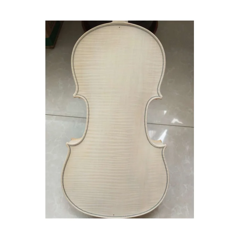 

Unfinished Violin with Ebony Fingerboard, Flame Maple Back, Spruce Top, White, 4/4 Size, 1 PC