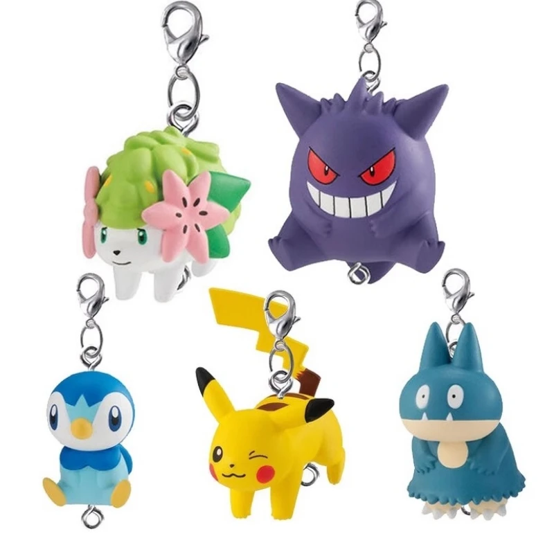 

Japan Pokemon Figures Keychain Cute Kawaii Pikachu Piplup Mew gosanke Snorlax ball Models Anime Gift Toys