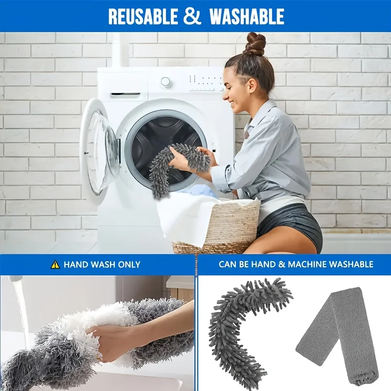 4 قطعة فرشاة الغبار قابلة للتمديد منفضة ريش تلسكوبي فرشاة الغبار فرشاة الغبار الكهروستاتيكية المنزلية للسقوف العالية والمراوح وأنسجة العنكبوت وتنظيف خفيف الوزن للستائر ومراوح السقف #2