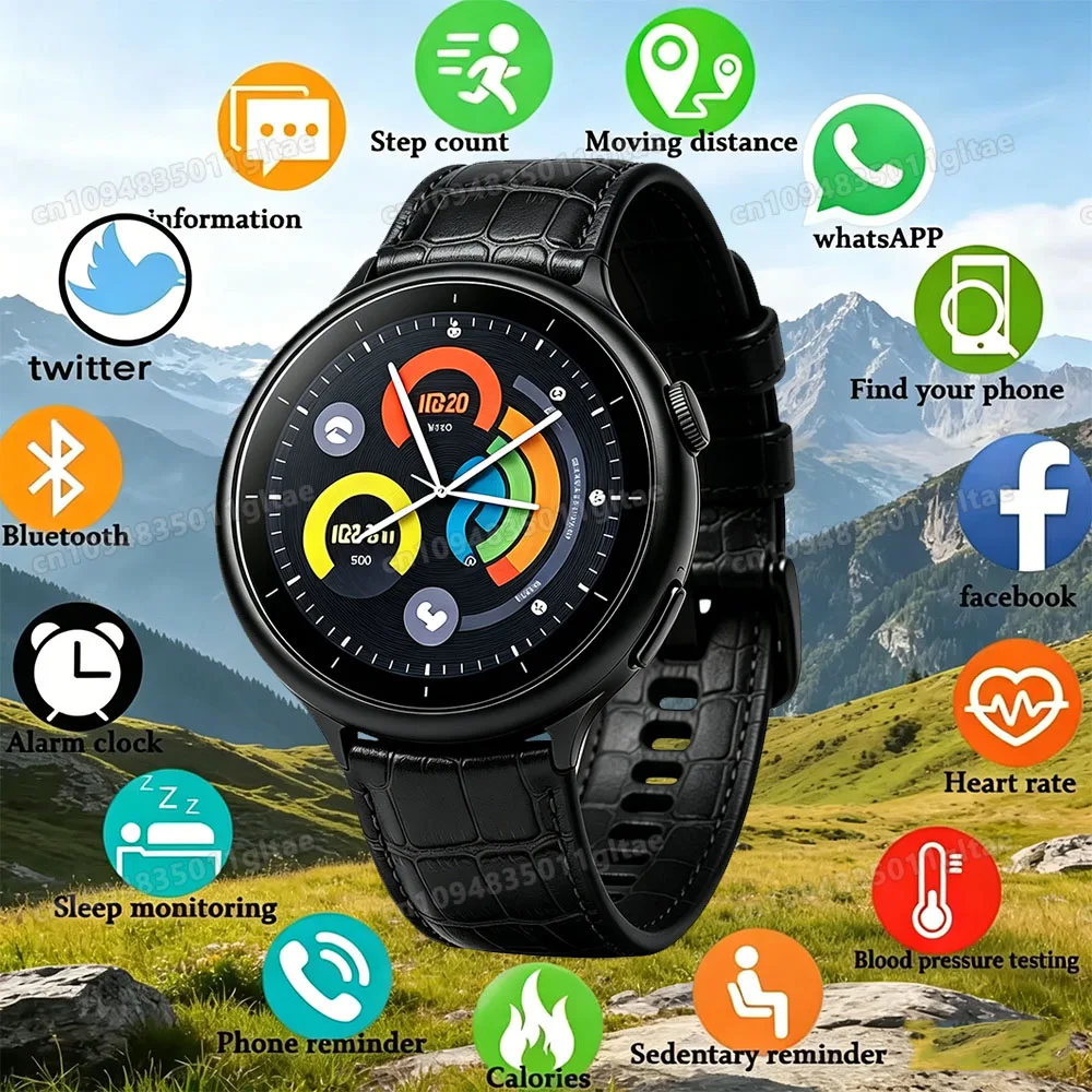 Smart Watch Men AMOLED Screen Heart Rate AI Voice Assistant 