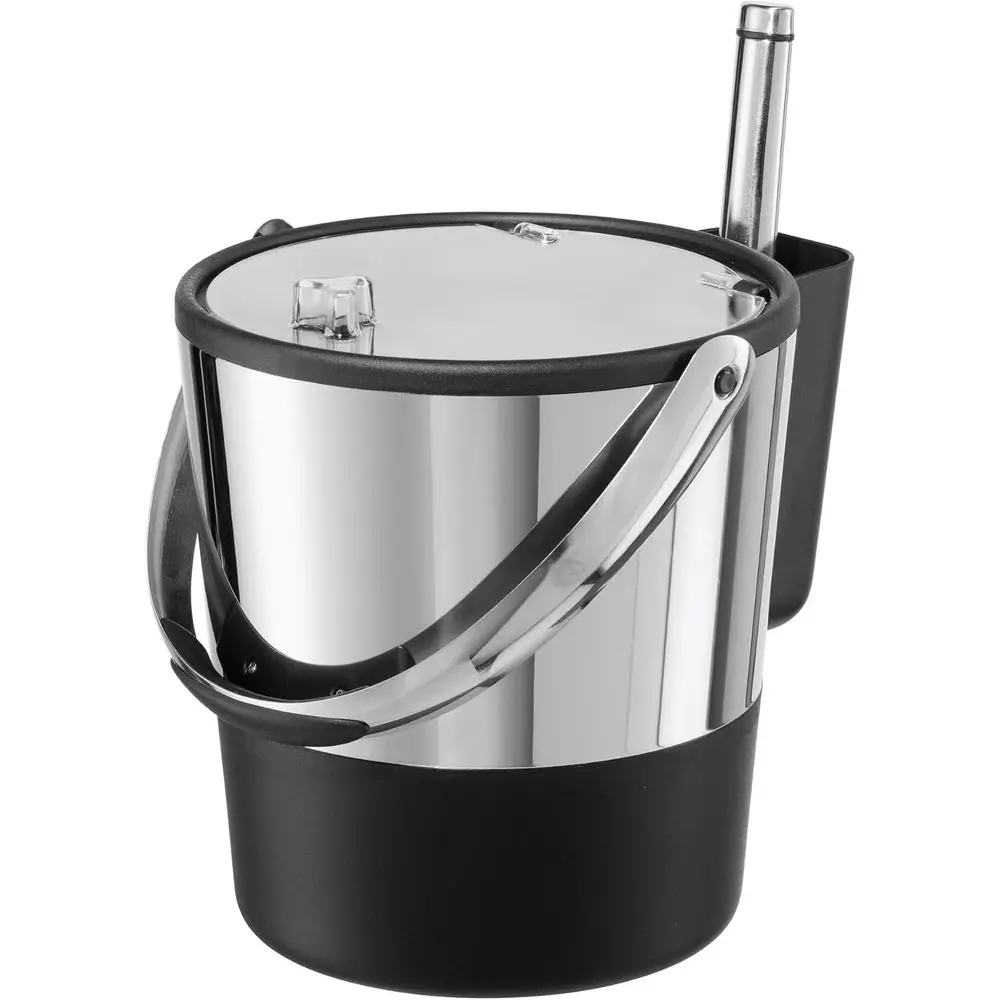 

Black 4 Quart Stainless Steel Insulated Ice Bucket