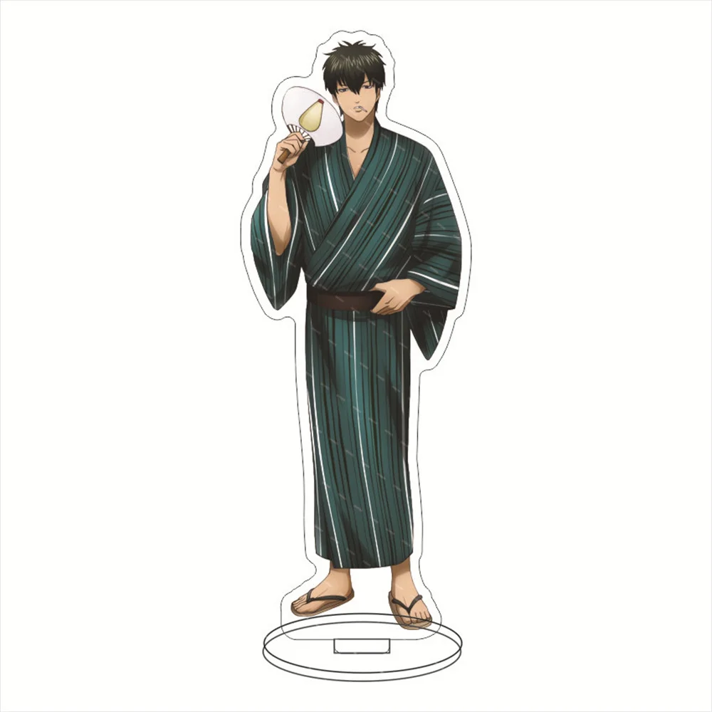 Anime GINTAMA Action Toy Figures Sakata Gintoki Acrylic Standing Collection Ornament Shimura Shinpachi Desktop Decor Gifts 15CM