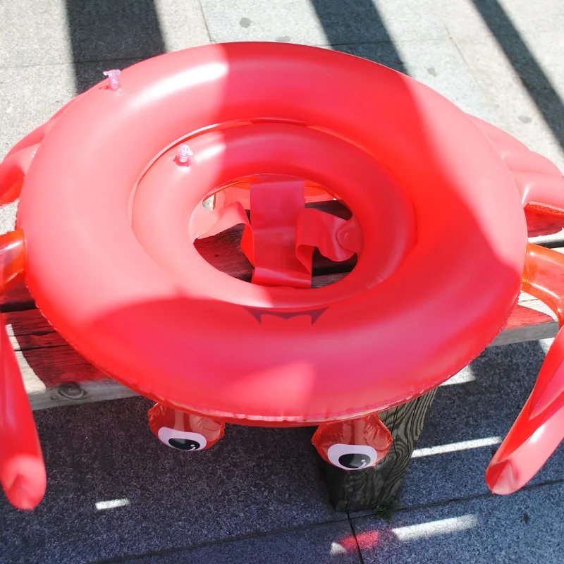 Círculo de natación inflable para niños, juguetes de agua para bebés, círculo flotante de cangrejo, entretenimiento acuático de verano