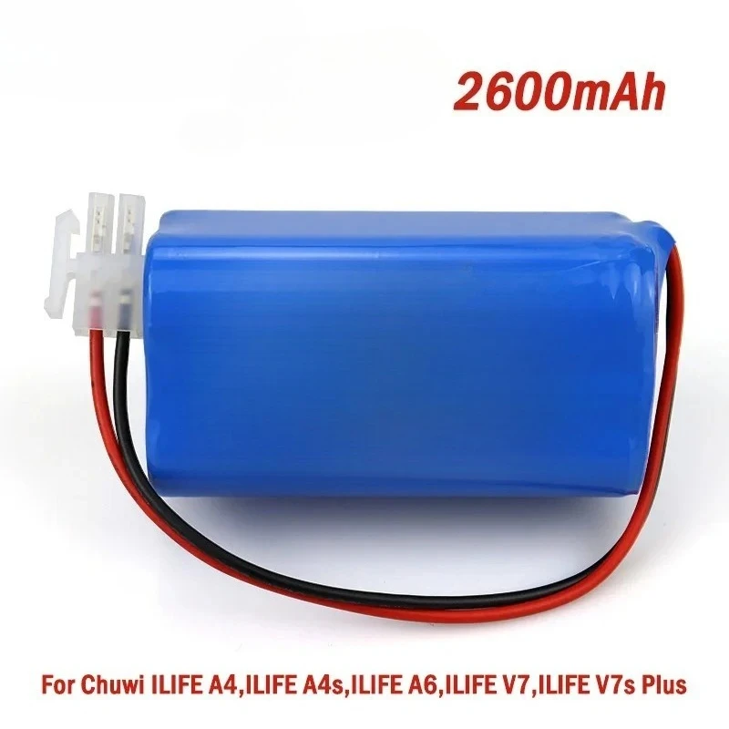 

For ILIFE A4s Plus A6 Robot Vacuum Cleaner Battery 14.8V 2800mAh/5200mAh, M26-4S1P INR Li-ion Replacement Pack with BMS