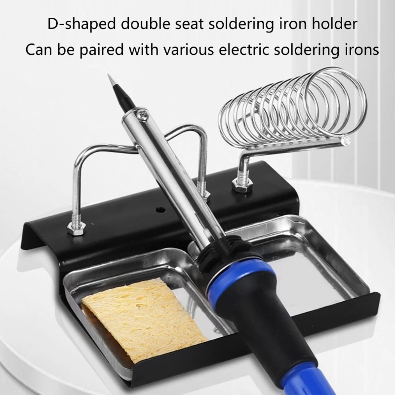 Metal Soldering Iron Stands Soldering Iron Holder Suitable for Electronic Workshops Heat-Resistant Pattern Brackets M4YD
