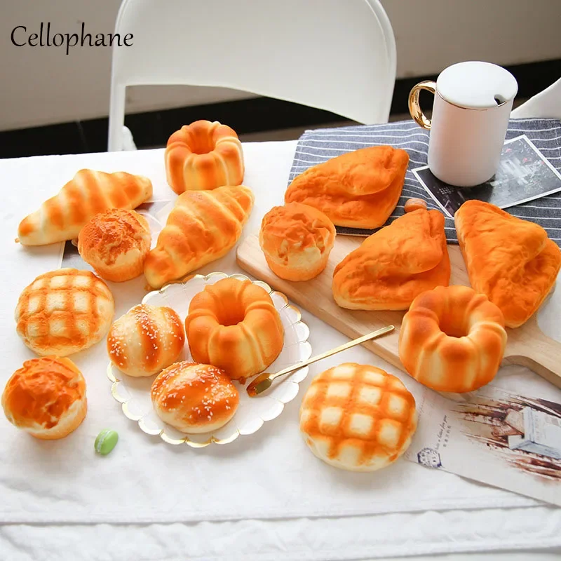 Simulation Bread Toast Food Creative Squishy Food Donuts Slow Rising Squeeze Stress Relief Toys Spoof Tease People Desktop Decor