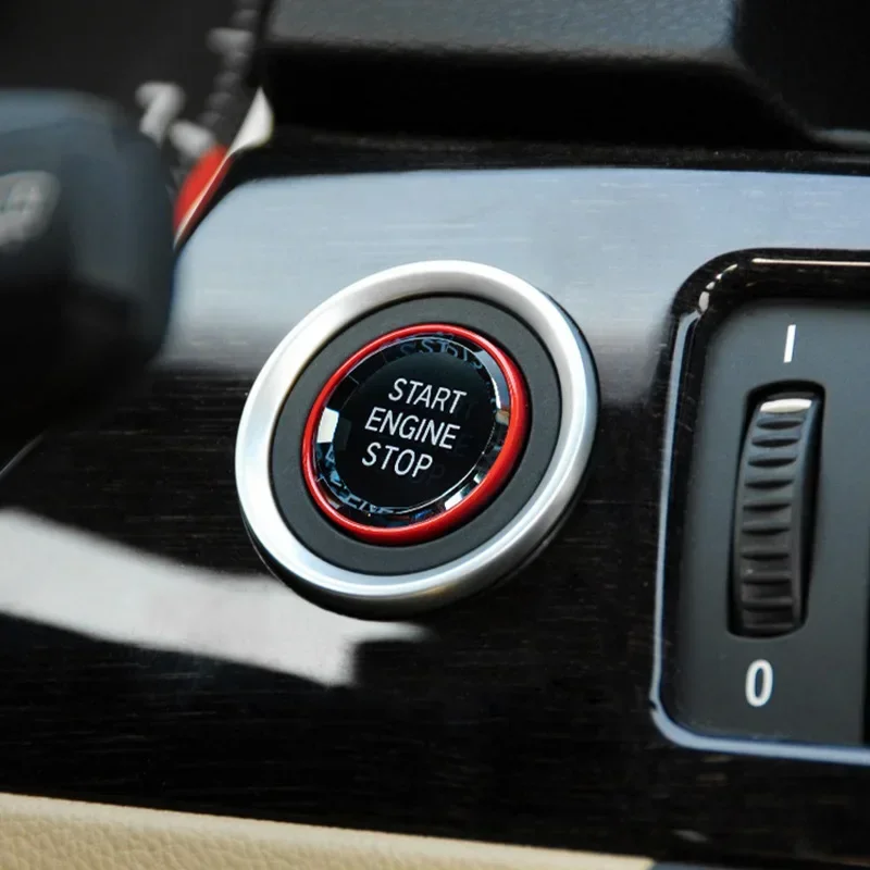 محرك السيارة بدء إيقاف التبديل زر ملصق الكسوة الداخلية لسيارات BMW X1 E84 E81 E87 X5 E70 X6 E71 E90 E60 E91 E92 E93 Z4 E89 E