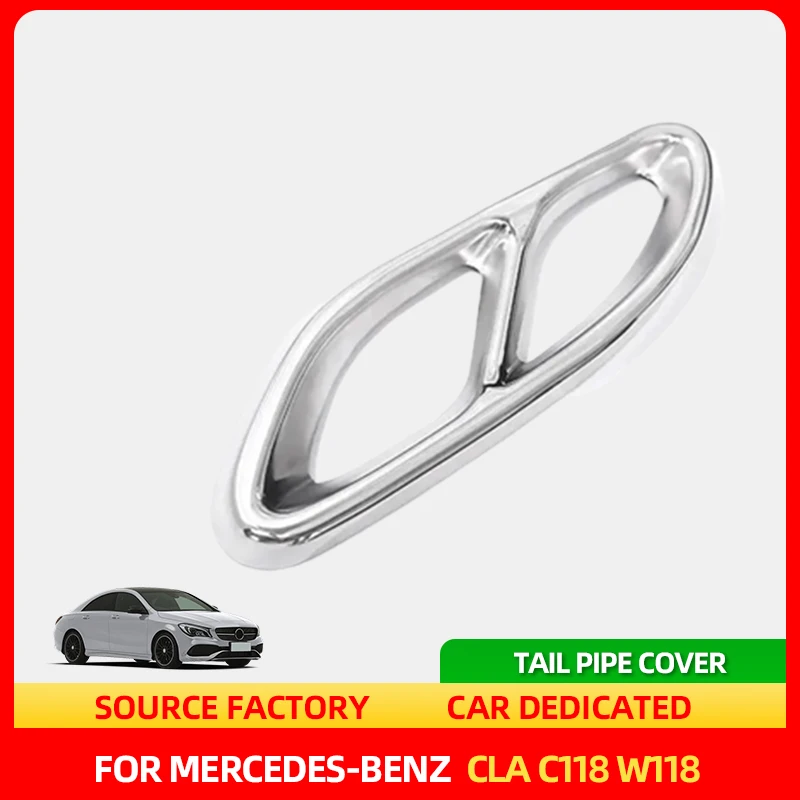 

Наклейки для интерьера, накладки на глушитель выхлопной трубы автомобиля, накладки на выхлопную трубу из нержавеющей стали, 2 шт. для Mercedes-Benz CLA C11