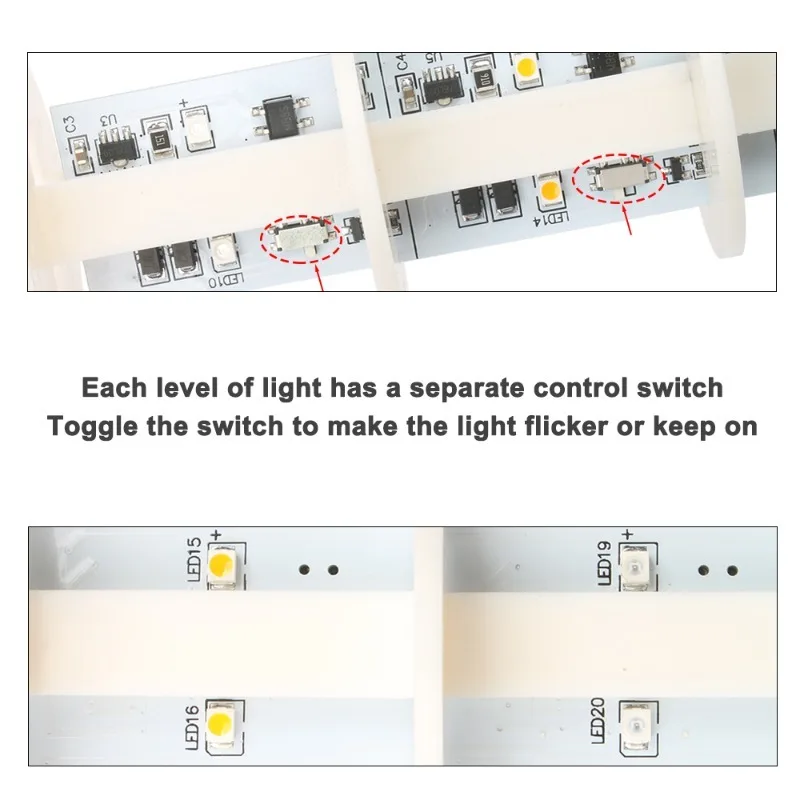 3/4Layers Rotatable 180 Stack Light Red Warning Light Industrial for CNC Machine DC 24V 12V AC220V 110V Steady Flashing Light