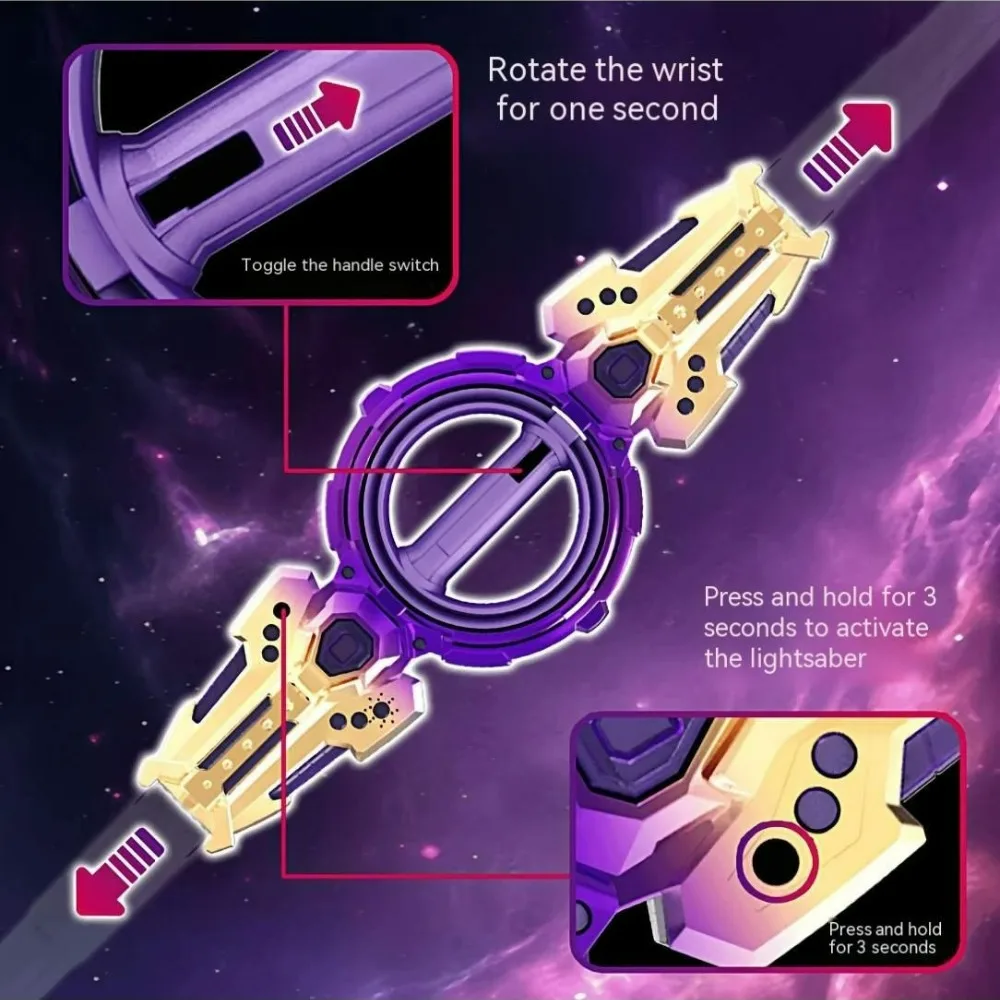 Buitenspeelgoed Helder draaiend zwaard Meerkleurig flitser LED-licht Glans Cosplay Zwaard Speelgoed Feest Familie Interactief speelgoed voor kinderen Volwassen