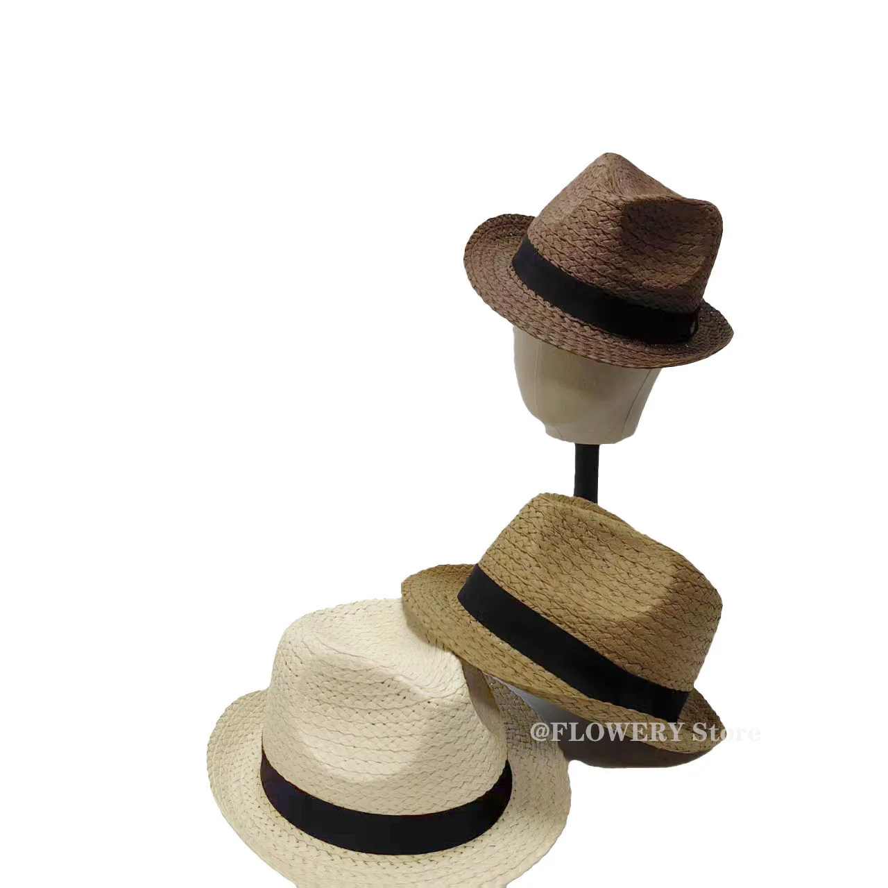 

New summer straw Panama beach hat for vacation and leisure, short style women's and men's straw hat, jazz hat