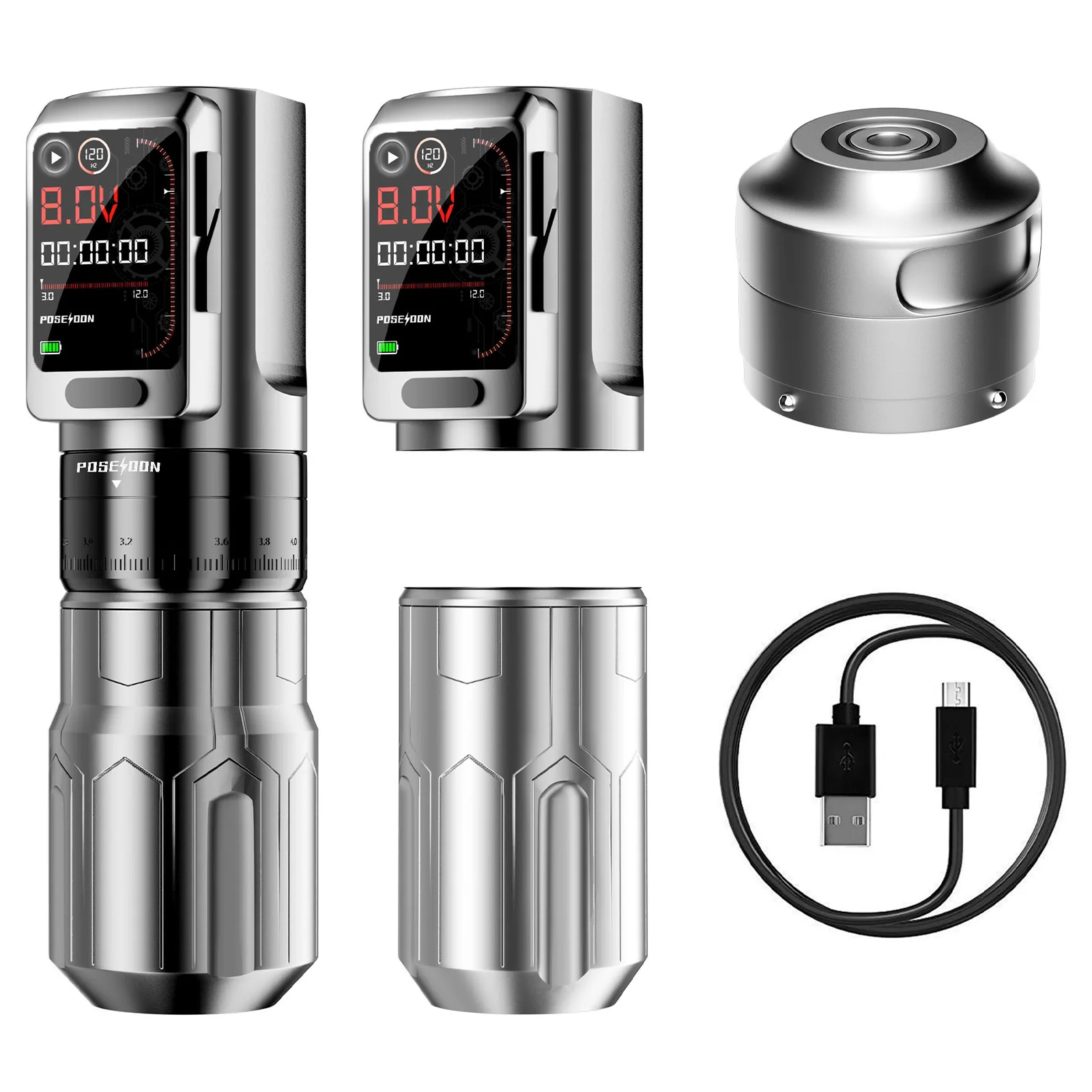 

POSEIDON High Quality Tattoo Machine New Long Working Time Tattoo Gun With 2 Powerful Tattoo Power Supply For Tattoo Artist