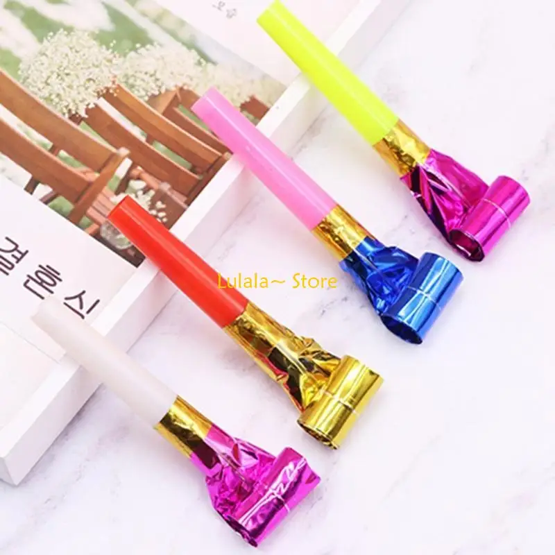 Y4QA 10 Stück Party-Horn-Gebläse, lustige Geburtstags-Blowout-Pfeife für Tütenfüller, Neujahrsfeier, Abschlussfeier, Farben