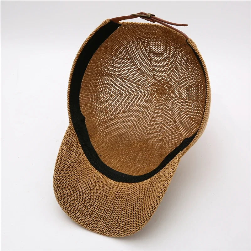 Sunscreen Summer Baseball Caps Adjustable Fashion Solid Color Anti-UV New Straw Hat Woman Outdoor Casual Sun Hats Beach Sun Cap