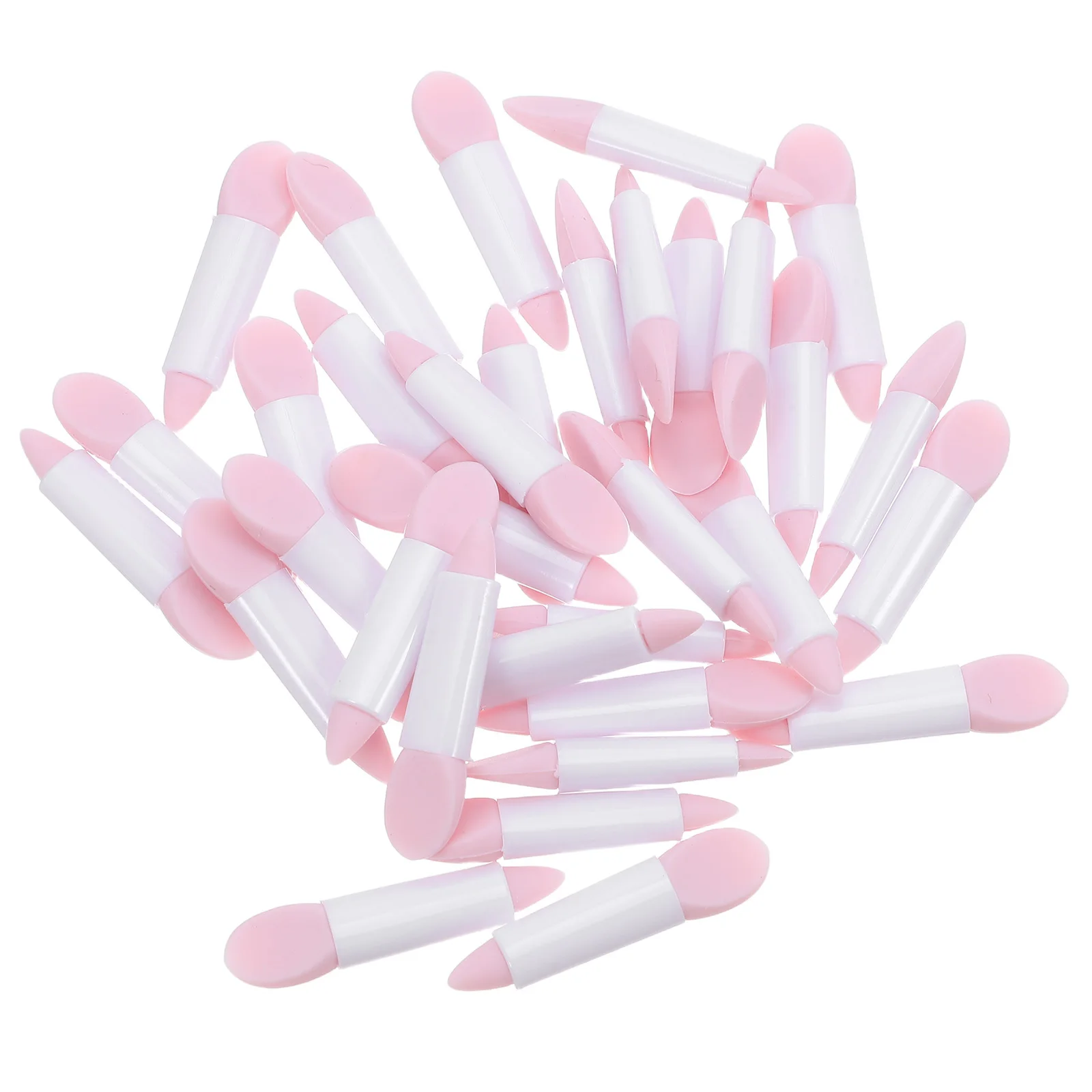 50 Uds. Brochas de maquillaje de labios de silicona, cuchara para máscara de labios de doble punta y aplicador de sombra de ojos con brillo, aplicador de maquillaje, palos reutilizables