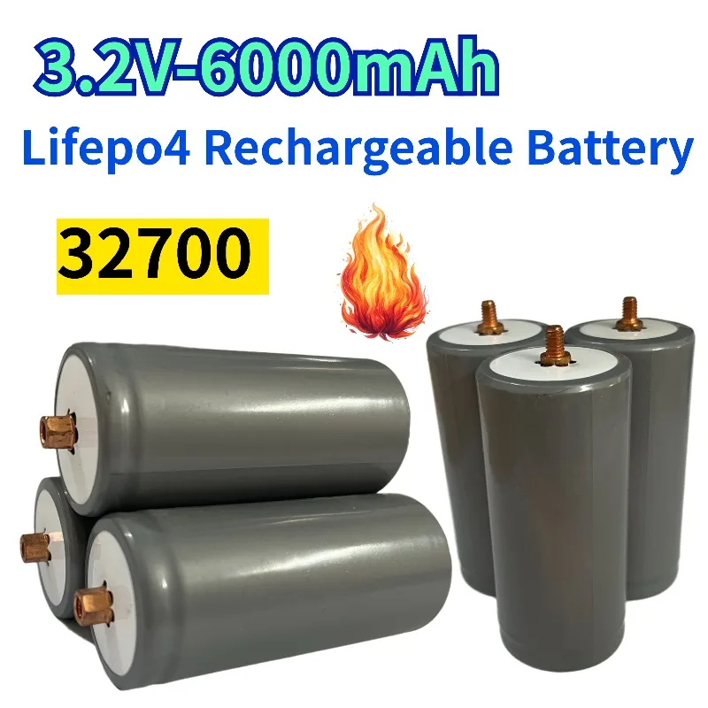 

32700 lifepo4 rechargeable battery 6000mAh 3.2V professional lithium iron phosphate battery with screws