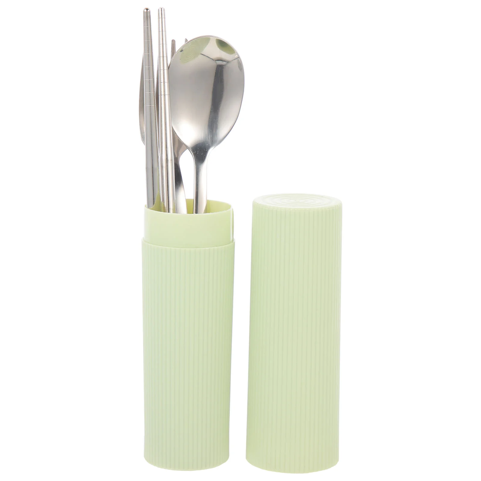 

Silverware Flatware Portable Cutlery Set Tableware Outdoor 197X35X35CM Home Food Chopsticks Forks Spoons Kit Green Students